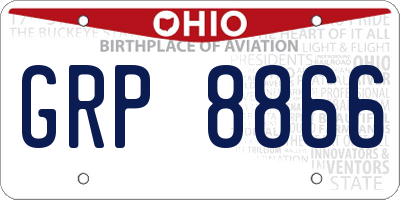 OH license plate GRP8866