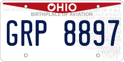 OH license plate GRP8897
