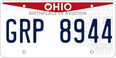 OH license plate GRP8944
