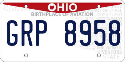 OH license plate GRP8958