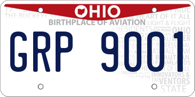 OH license plate GRP9001