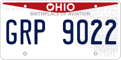 OH license plate GRP9022