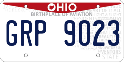 OH license plate GRP9023