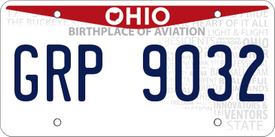 OH license plate GRP9032