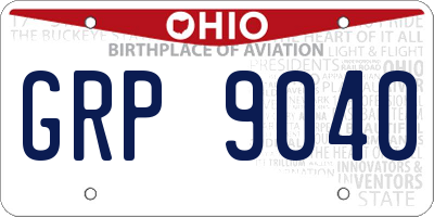 OH license plate GRP9040