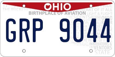 OH license plate GRP9044