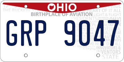 OH license plate GRP9047