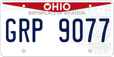OH license plate GRP9077