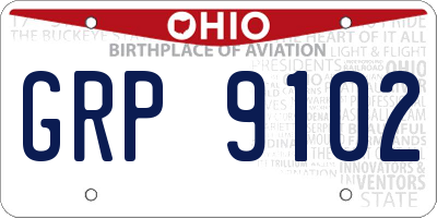 OH license plate GRP9102