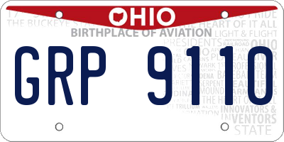 OH license plate GRP9110