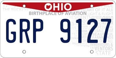 OH license plate GRP9127