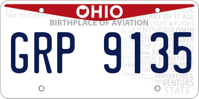OH license plate GRP9135