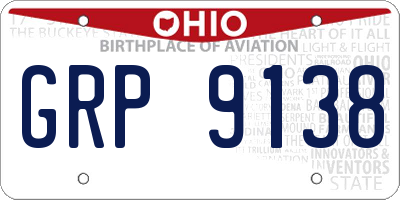 OH license plate GRP9138