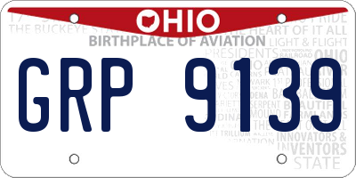 OH license plate GRP9139