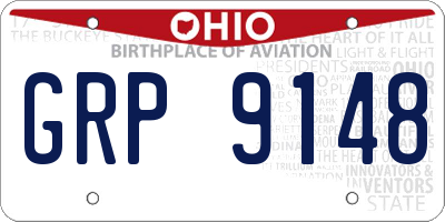 OH license plate GRP9148