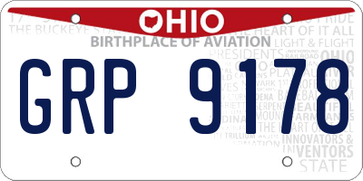 OH license plate GRP9178