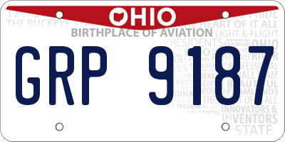 OH license plate GRP9187
