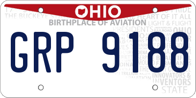 OH license plate GRP9188