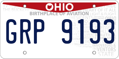 OH license plate GRP9193