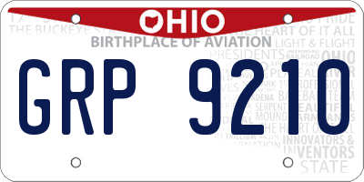 OH license plate GRP9210