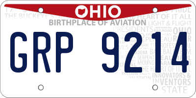 OH license plate GRP9214