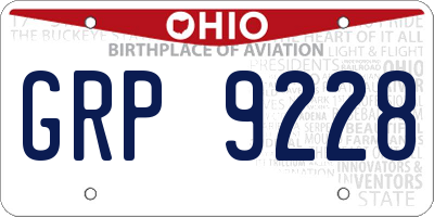 OH license plate GRP9228