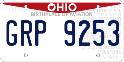 OH license plate GRP9253