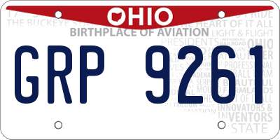 OH license plate GRP9261