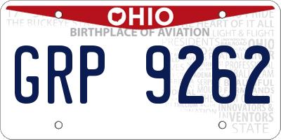 OH license plate GRP9262