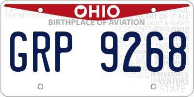 OH license plate GRP9268