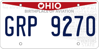OH license plate GRP9270