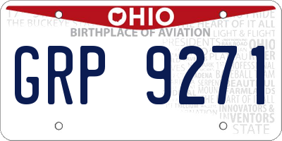 OH license plate GRP9271