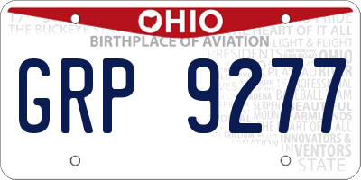 OH license plate GRP9277