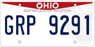 OH license plate GRP9291