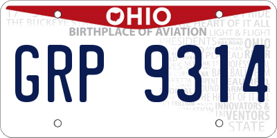 OH license plate GRP9314