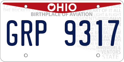OH license plate GRP9317