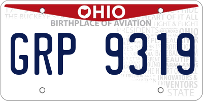 OH license plate GRP9319