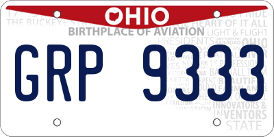 OH license plate GRP9333
