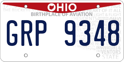 OH license plate GRP9348