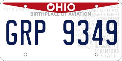 OH license plate GRP9349