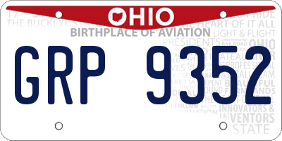 OH license plate GRP9352
