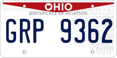 OH license plate GRP9362