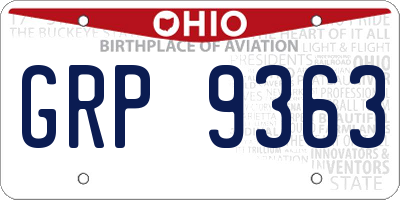 OH license plate GRP9363