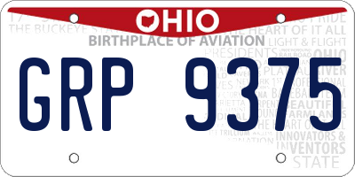 OH license plate GRP9375