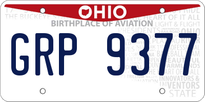 OH license plate GRP9377