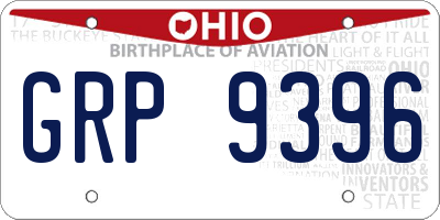 OH license plate GRP9396