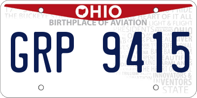 OH license plate GRP9415