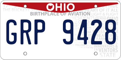 OH license plate GRP9428