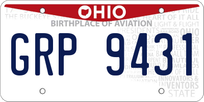 OH license plate GRP9431