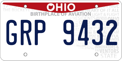 OH license plate GRP9432